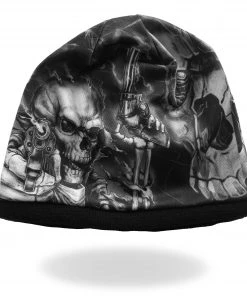 Riding Gear Hot Leathers KHC1037 Smoking Gun Skull Soft Beanie