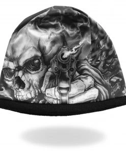 Riding Gear Hot Leathers KHC1037 Smoking Gun Skull Soft Beanie