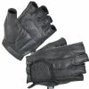 Riding Gear Xelement XG850 Men's Black Leather Deerskin Fingerless Motorcycle Gloves