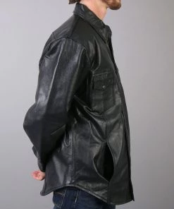 Hot Leathers LCS1001 Men’s Black Leather Shirt