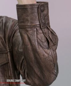 Leather Motorcycle Jackets Hot Leathers LCS1004 Mens Distressed Brown Leather Concealed Carry Shirt