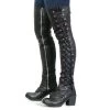Motorycle Pants & Chaps Hot Leathers LCU1005 Ladies Black Lambskin Leather Leggings With Pink Side Lace