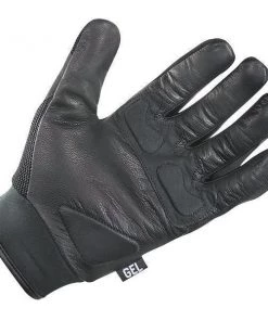 Xelement XG879 Men's Black Mesh And Leather Motorcycle Gloves