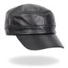 Riding Gear Hot Leathers LHA2007 Black Leather Cadet Cap