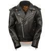 Milwaukee Leather LKK1920 Boy's Black Leather Biker Jacket With Patch Pocket Styling Leather Jackets