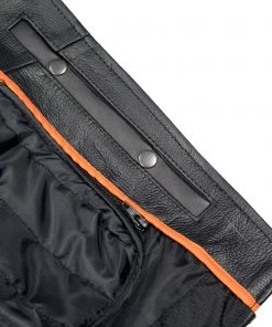 Milwaukee Leather LKL2700 Ladies Classic Black Leather Police Style Jacket With Side Laces Leather Motorcycle Jackets