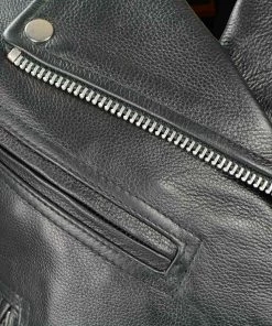 Milwaukee Leather LKL2700 Ladies Classic Black Leather Police Style Jacket With Side Laces Leather Motorcycle Jackets