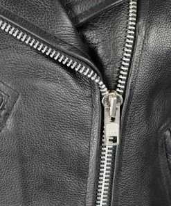 Milwaukee Leather LKL2700 Ladies Classic Black Leather Police Style Jacket With Side Laces Leather Motorcycle Jackets
