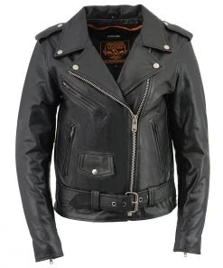 Milwaukee Leather LKL2701 Ladies Black Classic Police Style Leather Jacket