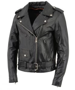 Milwaukee Leather LKL2701 Ladies Black Classic Police Style Leather Jacket
