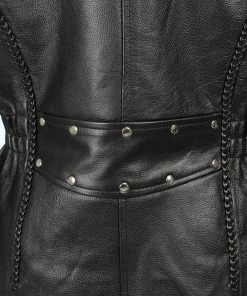 Milwaukee Leather LKL2710 Women's Black Braided Jacket With Studded Back