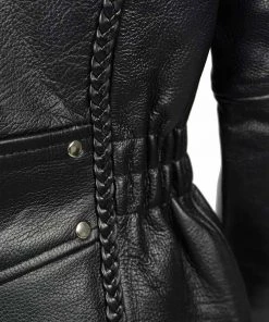 Milwaukee Leather LKL2710 Women's Black Braided Jacket With Studded Back