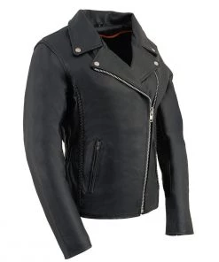 Milwaukee Leather LKL2710 Women's Black Braided Jacket With Studded Back