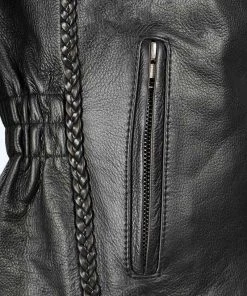 Milwaukee Leather LKL2710 Women's Black Braided Jacket With Studded Back