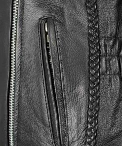 Milwaukee Leather LKL2710 Women's Black Braided Jacket With Studded Back