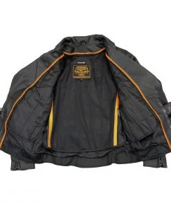 Milwaukee Leather LKL2711 Women's Black Braided Leather Jacket With Stud Back Detailing