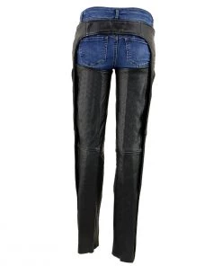 Motorycle Pants & Chaps Milwaukee Leather LKL6700 Women's Black Leather Classic Chaps With Hip Pocket