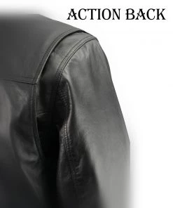 Milwaukee Leather LKM1601 Men's Black Lightweight Snap Front Leather Shirt