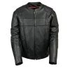 Milwaukee Leather LKM1705 Men's Black Side Stretch Vented Black Leather Scooter Jacket Leather Motorcycle Jackets