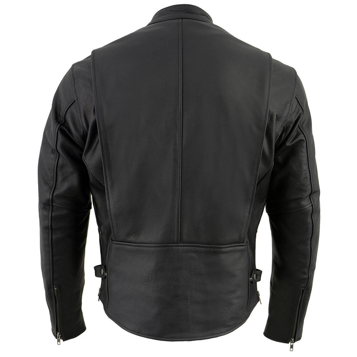 Leather Motorcycle Jackets Milwaukee Leather LKM1710 Men's Black Classic Zipper Front Scooter Motorcycle Jacket