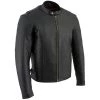 Leather Motorcycle Jackets Milwaukee Leather LKM1710 Men's Black Classic Zipper Front Scooter Motorcycle Jacket