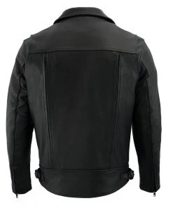 Milwaukee Leather LKM1720 Men's Black Vented Leather Jacket With Utility Pockets Leather Motorcycle Jackets