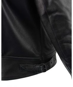 Milwaukee Leather LU1720 Men's'Outlet' Black Vented Leather Jacket With Utility Pockets