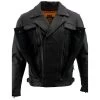 Milwaukee Leather LU1720 Men's 'Outlet' Black Vented Leather Jacket With Utility Pockets