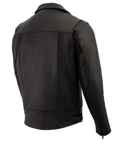 Milwaukee Leather LKM1720 Men's Black Vented Leather Jacket With Utility Pockets Leather Motorcycle Jackets