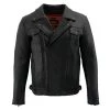 Milwaukee Leather LKM1720 Men's Black Vented Leather Jacket With Utility Pockets Leather Motorcycle Jackets