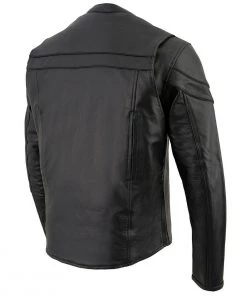 Milwaukee Leather LKM1725 Men's Black Sporty Crossover Scooter Leather Jacket