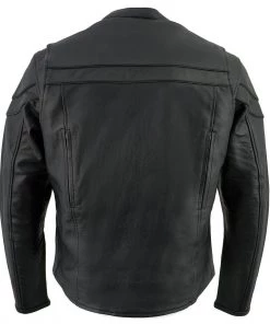 Milwaukee Leather LKM1725 Men's Black Sporty Crossover Scooter Leather Jacket