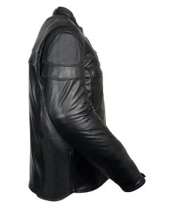 Milwaukee Leather LKM1725 Men's Black Sporty Crossover Scooter Leather Jacket