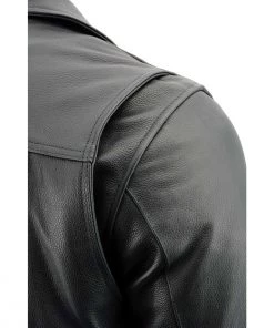 Leather Motorcycle Jackets Milwaukee Leather LKM1760 Men's Black Leather Jacket With Utility Pockets