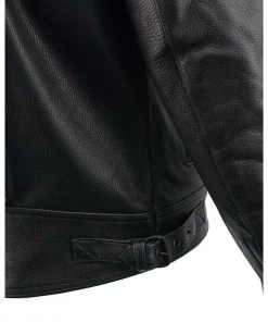 Leather Motorcycle Jackets Milwaukee Leather LKM1760 Men's Black Leather Jacket With Utility Pockets