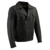 Leather Motorcycle Jackets Milwaukee Leather LKM1760 Men's Black Leather Jacket With Utility Pockets