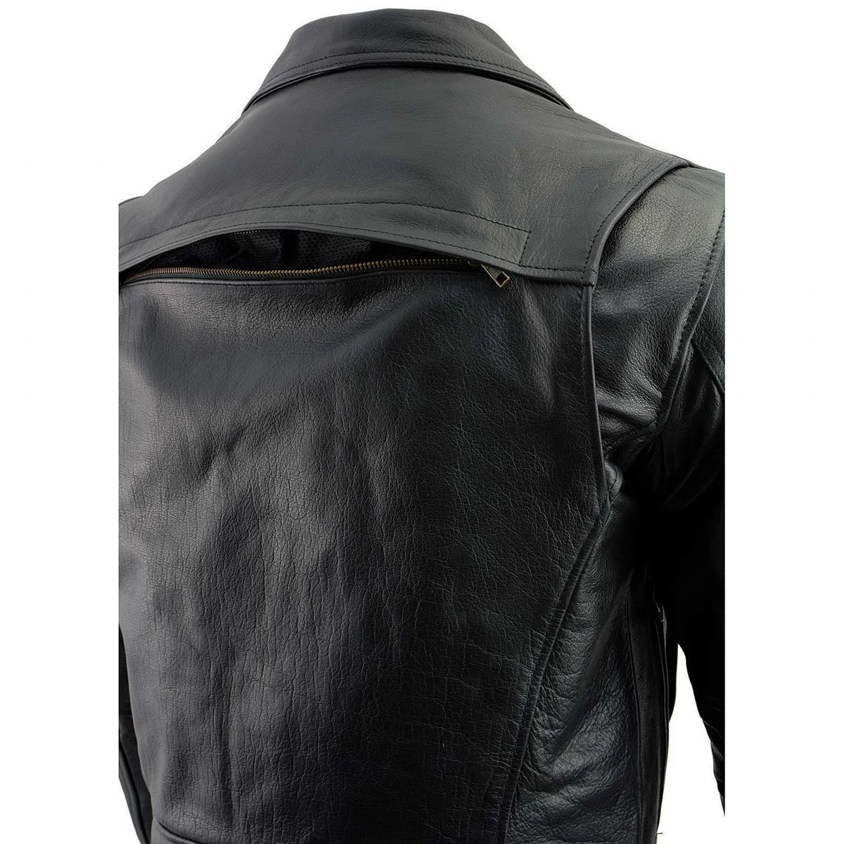 Leather Motorcycle Jackets Milwaukee Leather LKM1770 Men's Black Leather Jacket With Belt Utility Pocket