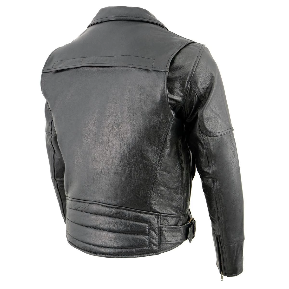 Leather Motorcycle Jackets Milwaukee Leather LKM1770 Men's Black Leather Jacket With Belt Utility Pocket