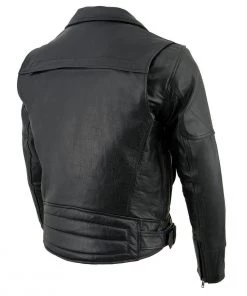 Leather Motorcycle Jackets Milwaukee Leather LKM1770 Men's Black Leather Jacket With Belt Utility Pocket