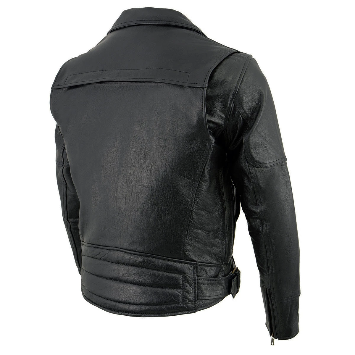 Leather Motorcycle Jackets Milwaukee Leather LKM1770 Men's Black Leather Jacket With Belt Utility Pocket