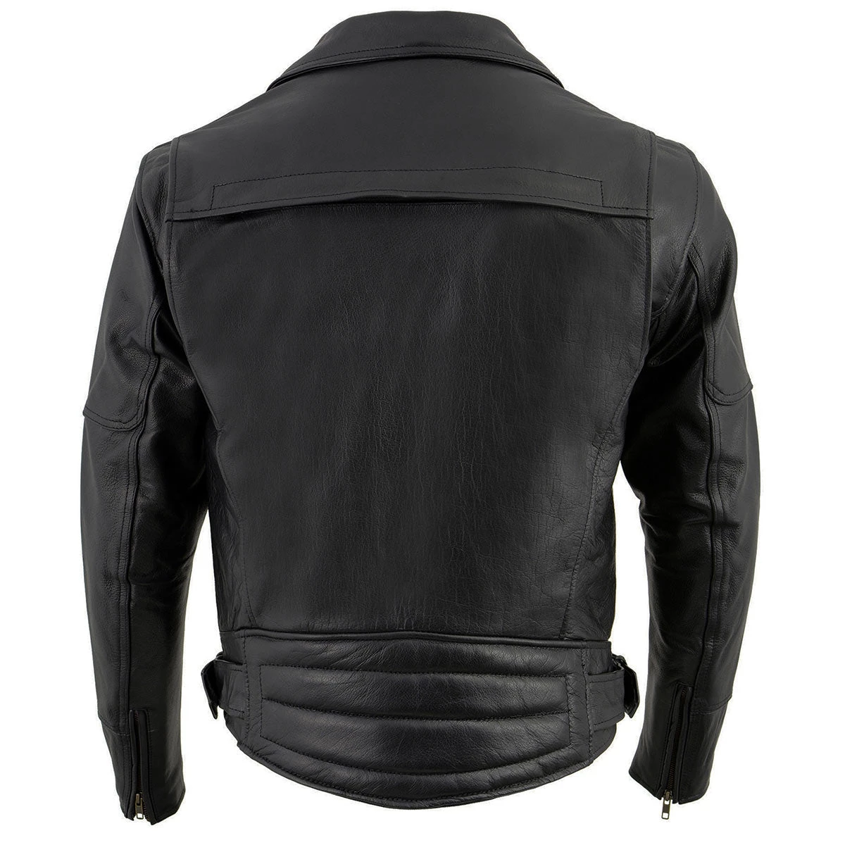 Leather Motorcycle Jackets Milwaukee Leather LKM1770 Men's Black Leather Jacket With Belt Utility Pocket