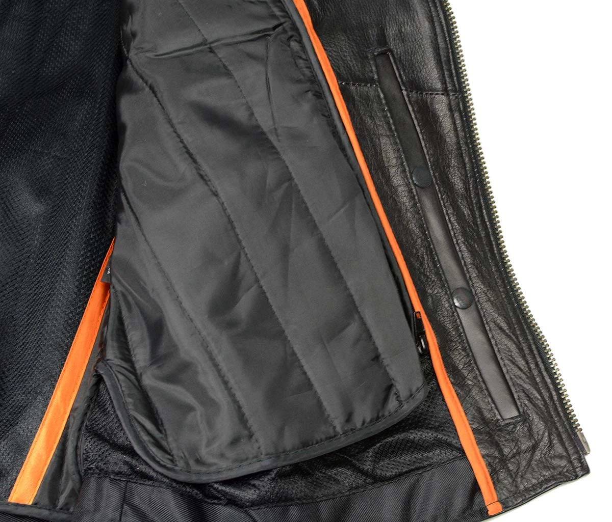 Leather Motorcycle Jackets Milwaukee Leather LKM1770 Men's Black Leather Jacket With Belt Utility Pocket