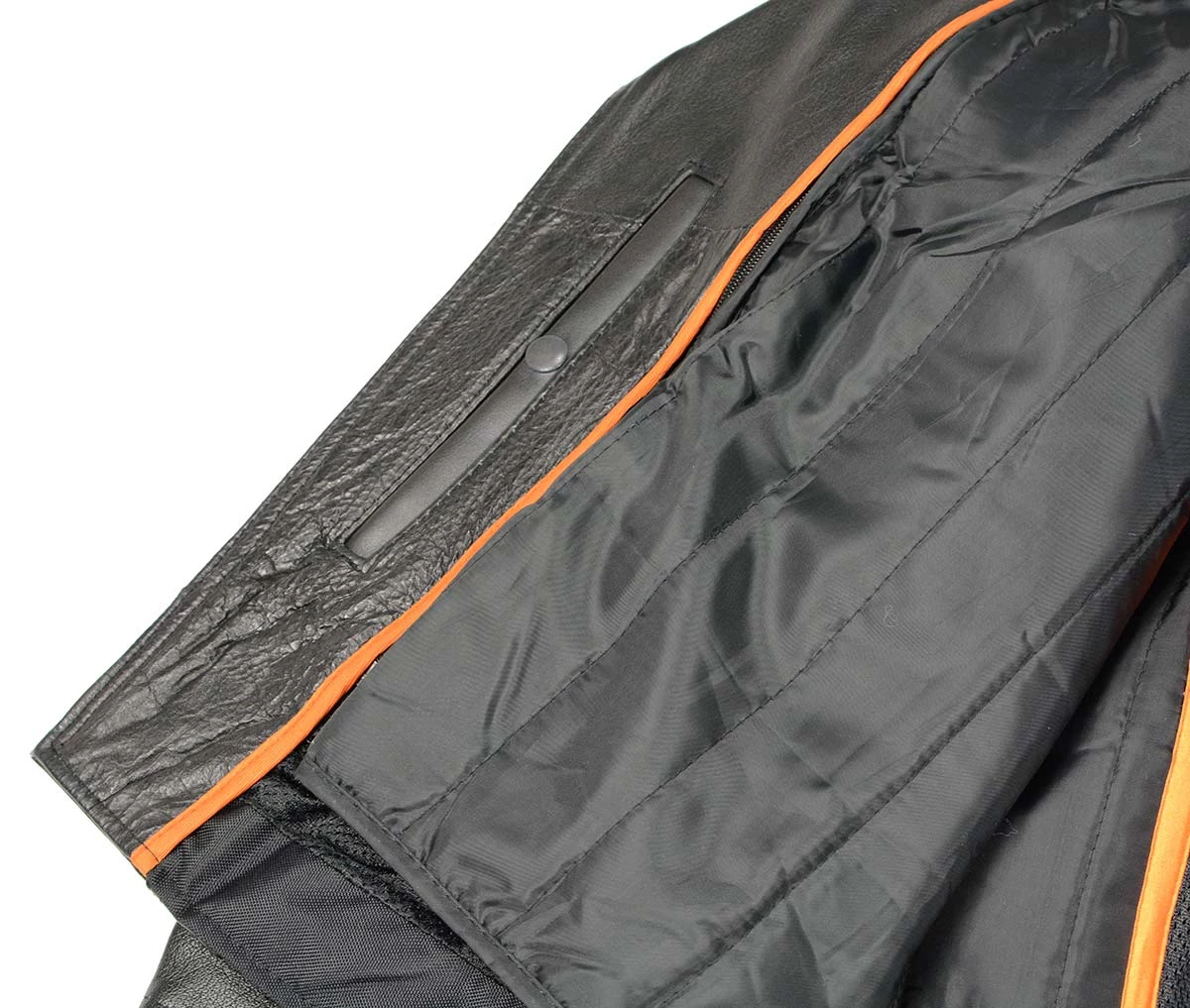 Leather Motorcycle Jackets Milwaukee Leather LKM1770 Men's Black Leather Jacket With Belt Utility Pocket