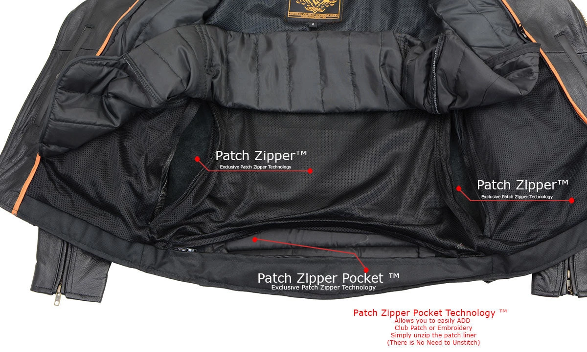 Leather Motorcycle Jackets Milwaukee Leather LKM1770 Men's Black Leather Jacket With Belt Utility Pocket