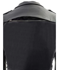 Milwaukee Leather LU1775 Men's'Wild One' Black Leather Vented Jacket With Side Laces