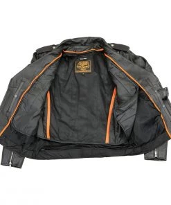 Milwaukee Leather LU1775 Men's'Wild One' Black Leather Vented Jacket With Side Laces