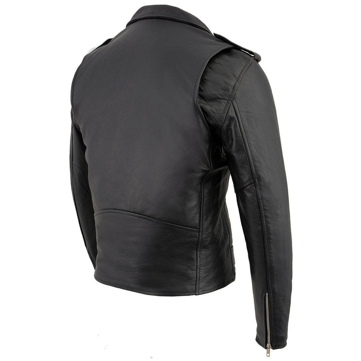 Leather Motorcycle Jackets Milwaukee Leather LKM1781 Men's “The Legend” Classic Police Style Black Leather Motorcycle Jacket