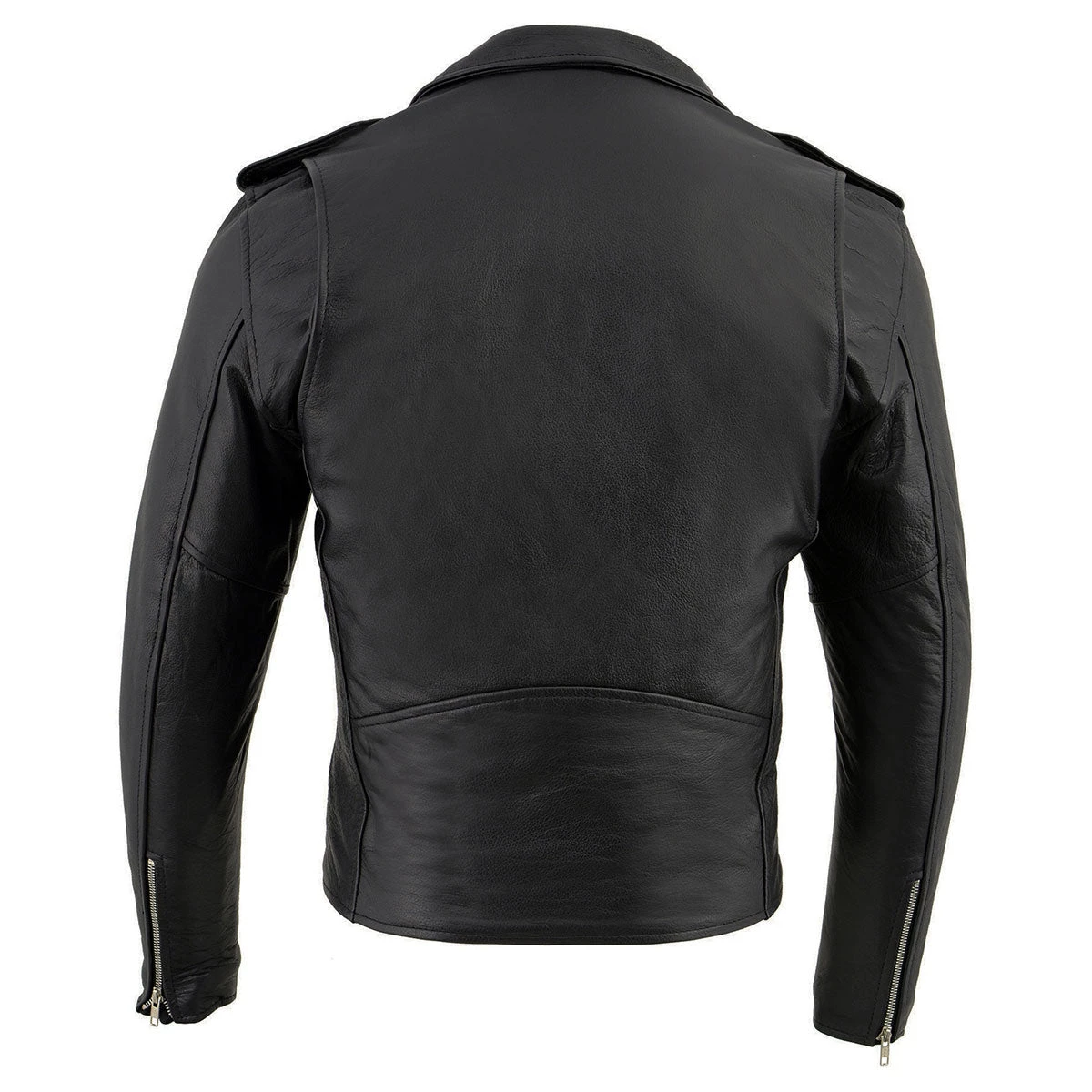 Leather Motorcycle Jackets Milwaukee Leather LKM1781 Men's “The Legend” Classic Police Style Black Leather Motorcycle Jacket