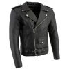 Leather Motorcycle Jackets Milwaukee Leather LKM1781 Men's “The Legend” Classic Police Style Black Leather Motorcycle Jacket