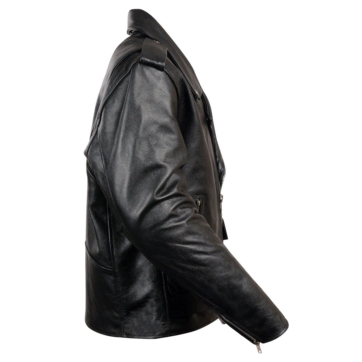 Leather Motorcycle Jackets Milwaukee Leather LKM1781 Men's “The Legend” Classic Police Style Black Leather Motorcycle Jacket